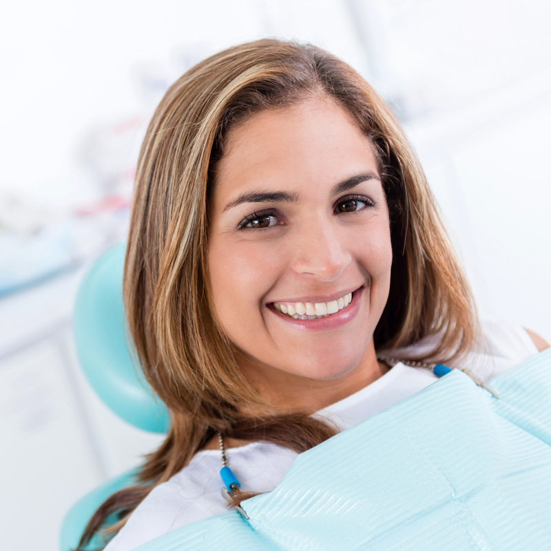 lady smiling in dental chair